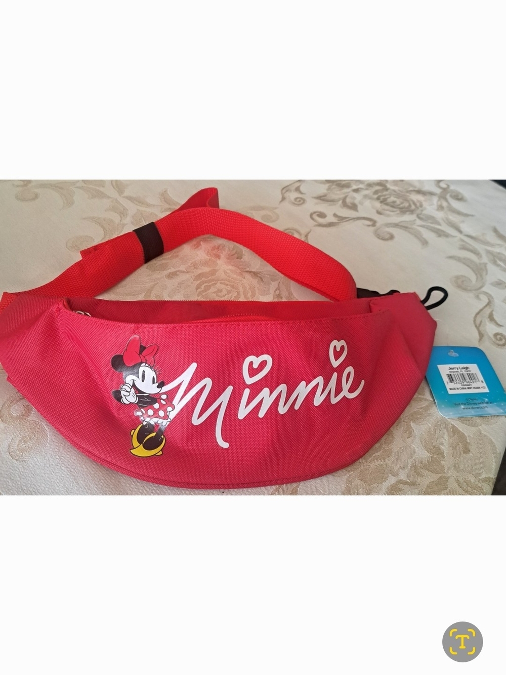 Disney Minnie Pink-Red Womens Waist Bag with Character Print